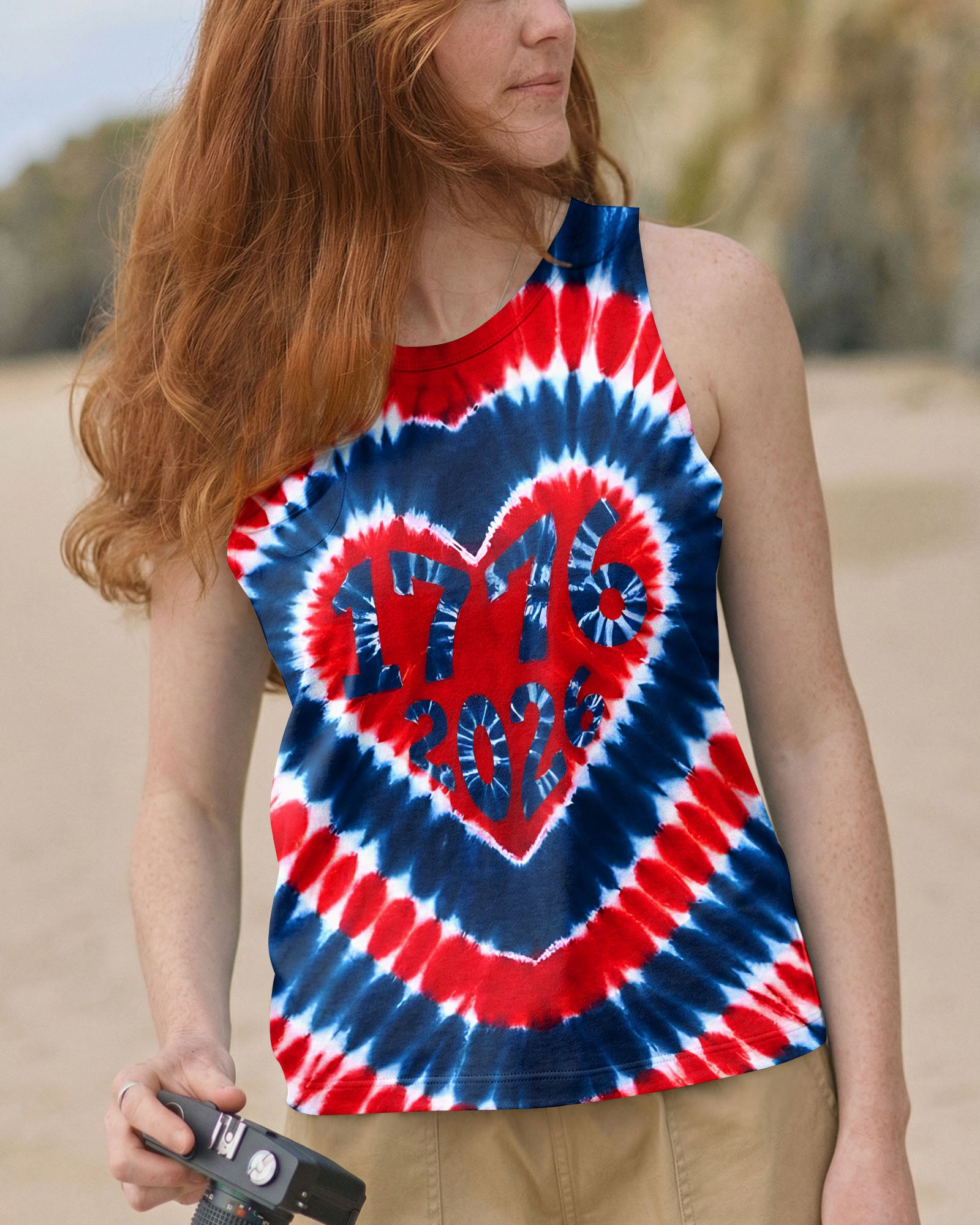 RED WHITE AND BLUE HEART FREEDOM ALL OVER PRINT - TYQY1903262
