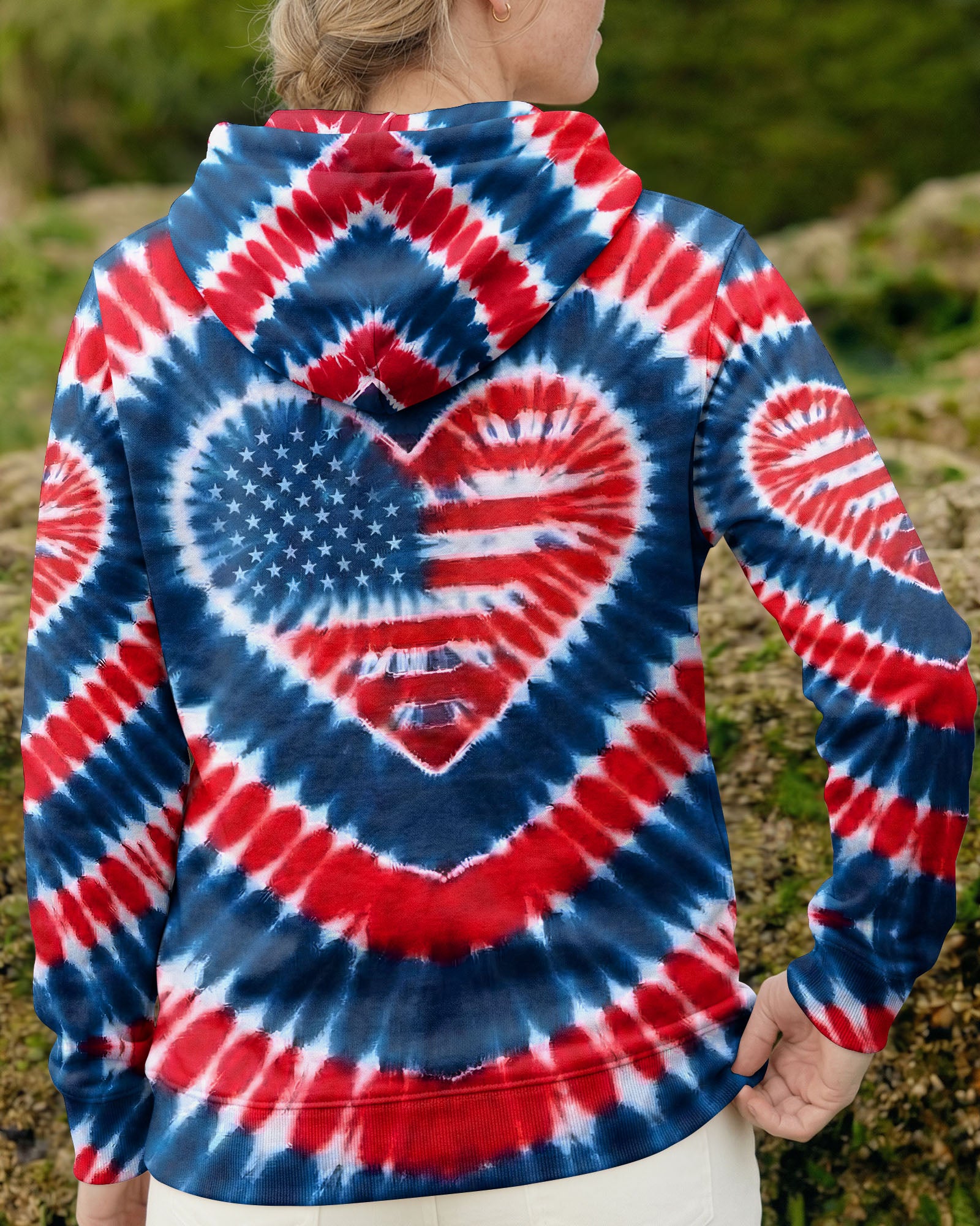 RED WHITE AND BLUE HEART FREEDOM ALL OVER PRINT - TYQY1903262