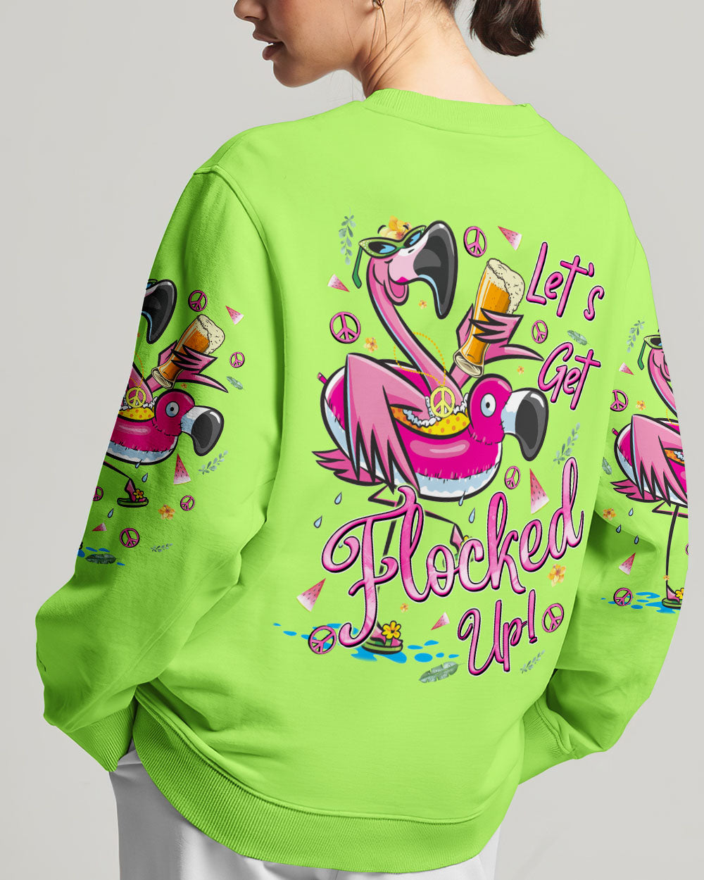 LET'S GET FLOCKED UP FLAMINGO ALL OVER PRINT - TYQY1906244