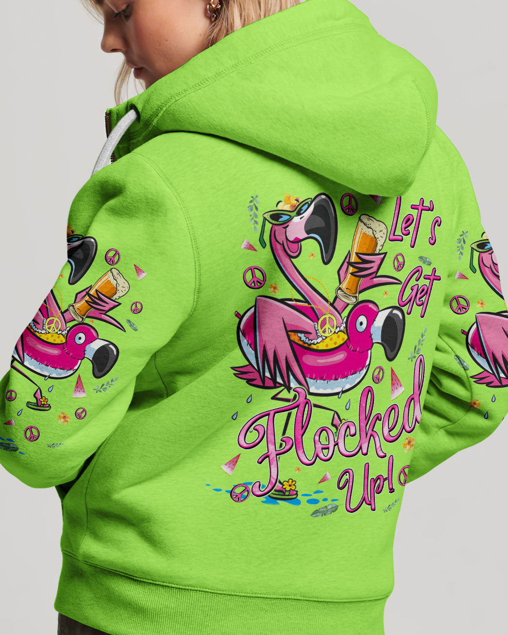 LET'S GET FLOCKED UP FLAMINGO ALL OVER PRINT - TYQY1906244
