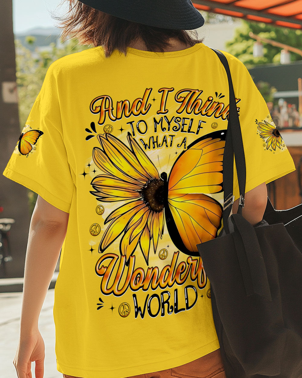WHAT A WONDERFUL WORLD BUTTERFLY SUNFLOWER ALL OVER PRINT - TYQY2009254