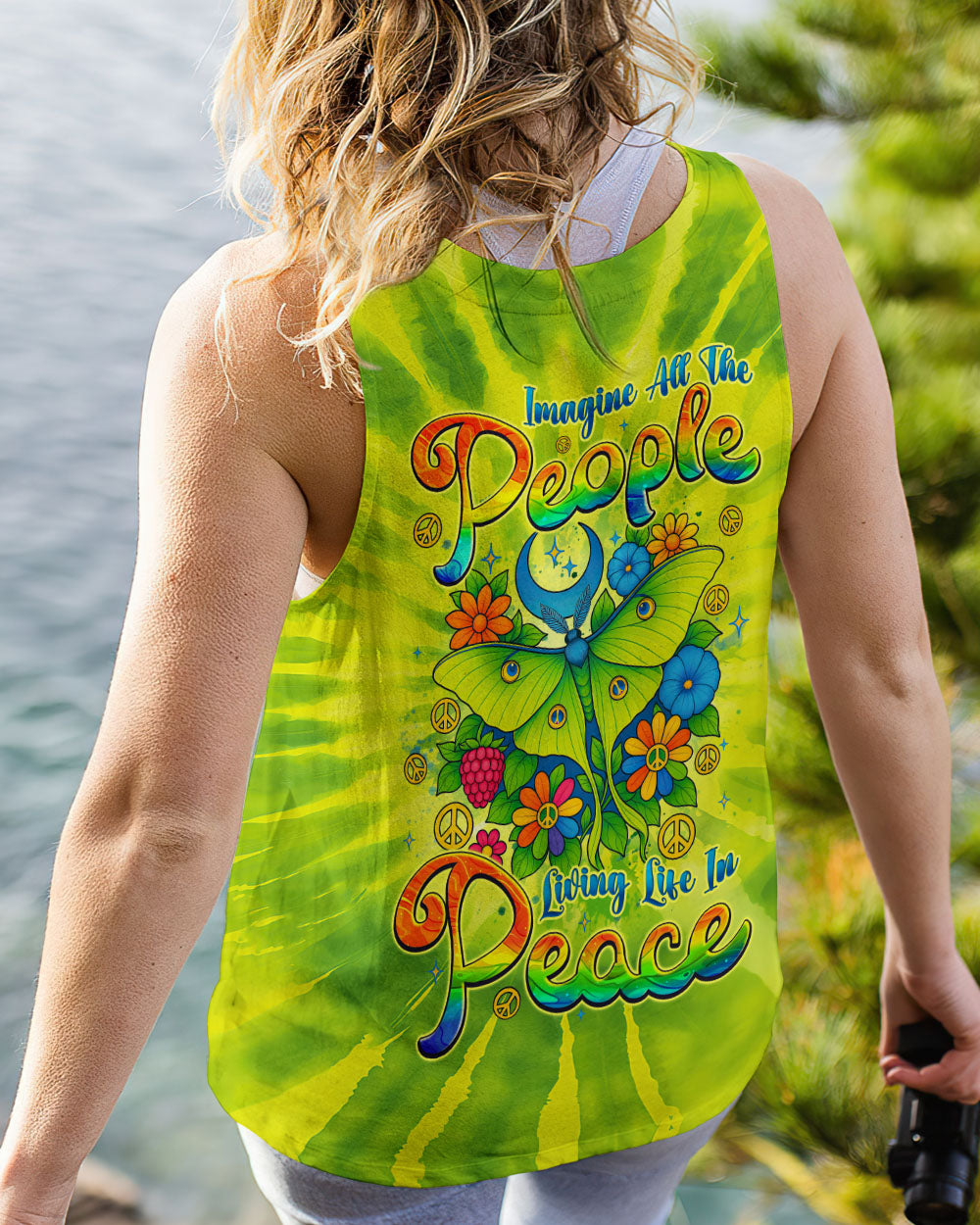 IMAGINE ALL THE PEOPLE LIVING LIFE IN PEACE BUTTERFLY TIE DYE ALL OVER PRINT - TYQY2104252