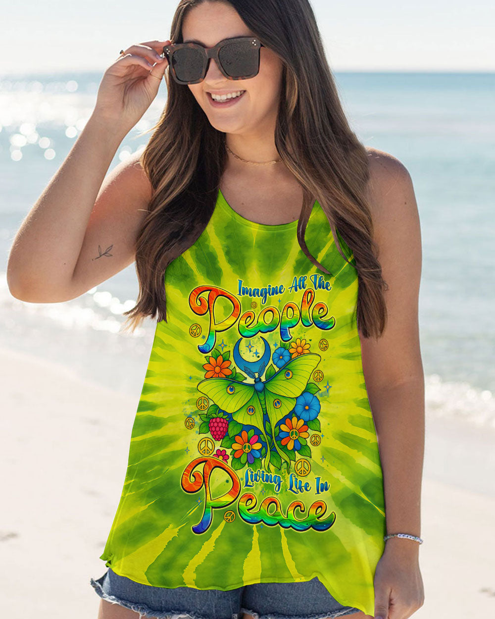 IMAGINE ALL THE PEOPLE LIVING LIFE IN PEACE BUTTERFLY TIE DYE ALL OVER PRINT - TYQY2104252