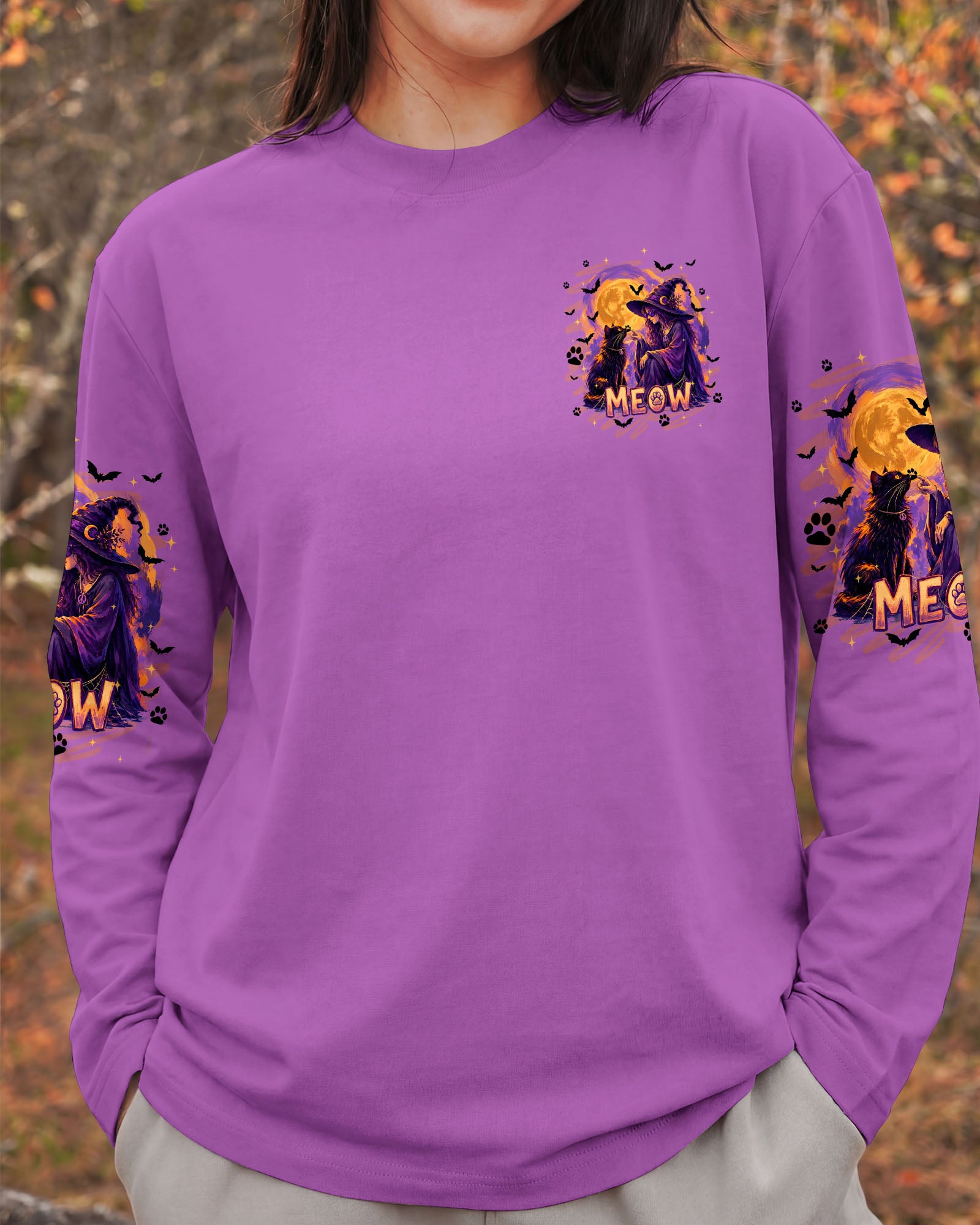 HELLO DARKNESS MY OLD FRIEND HALLOWEEN WITCH  CAT ALL OVER PRINT - TYQY2107261