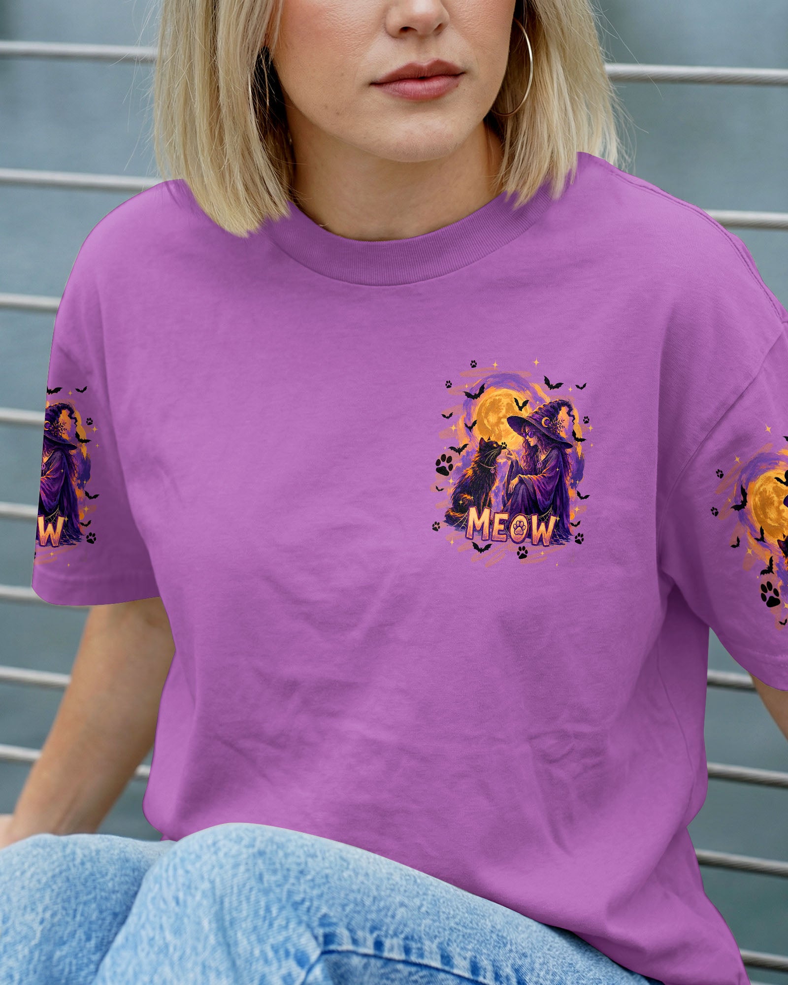 HELLO DARKNESS MY OLD FRIEND HALLOWEEN WITCH  CAT ALL OVER PRINT - TYQY2107261
