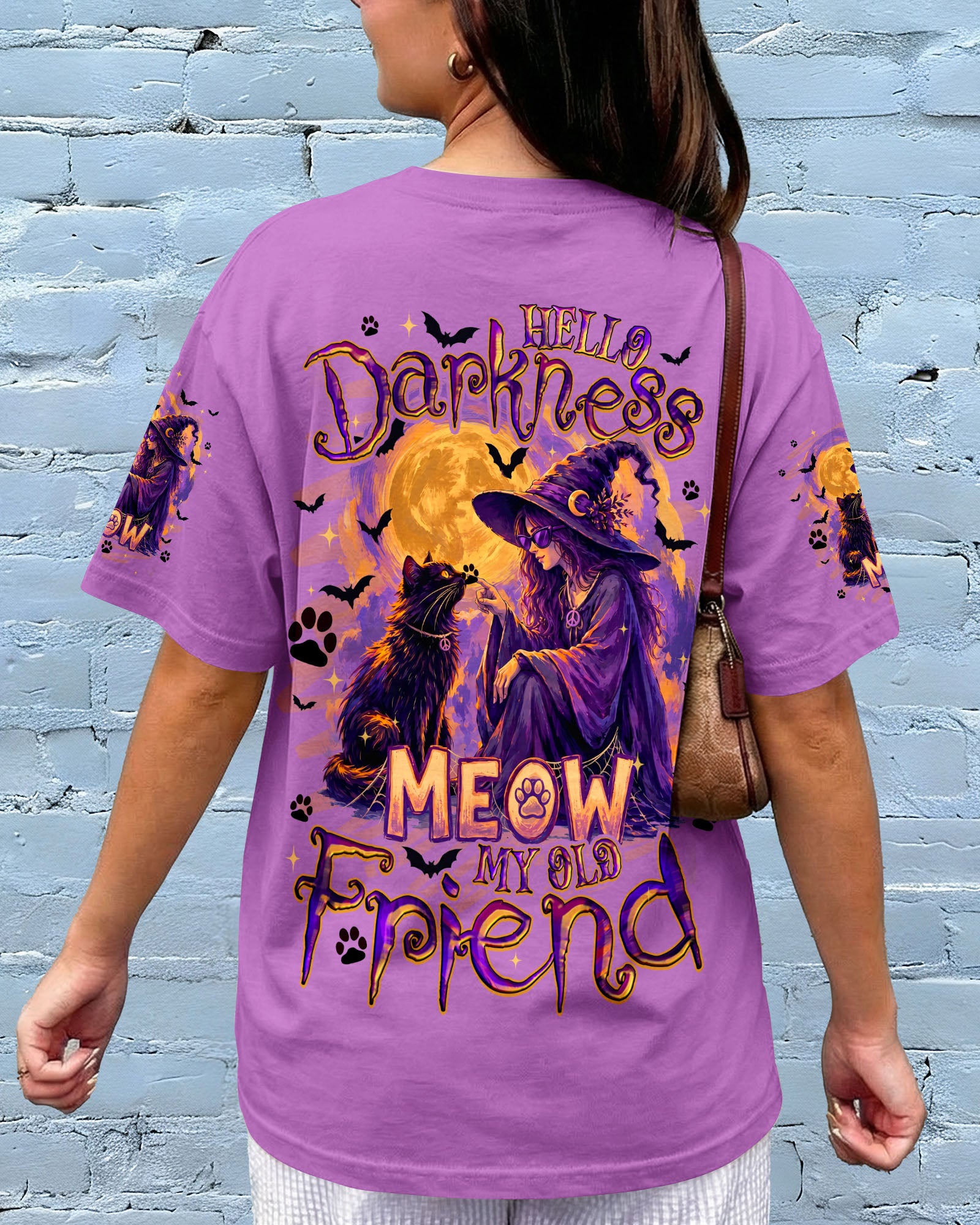 HELLO DARKNESS MY OLD FRIEND HALLOWEEN WITCH  CAT ALL OVER PRINT - TYQY2107261