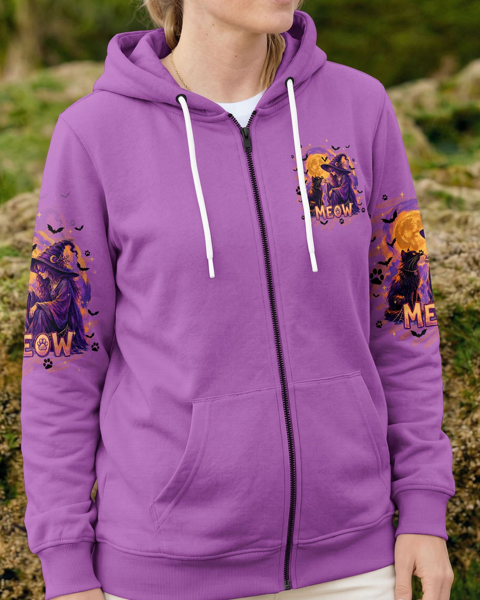 HELLO DARKNESS MY OLD FRIEND HALLOWEEN WITCH  CAT ALL OVER PRINT - TYQY2107261