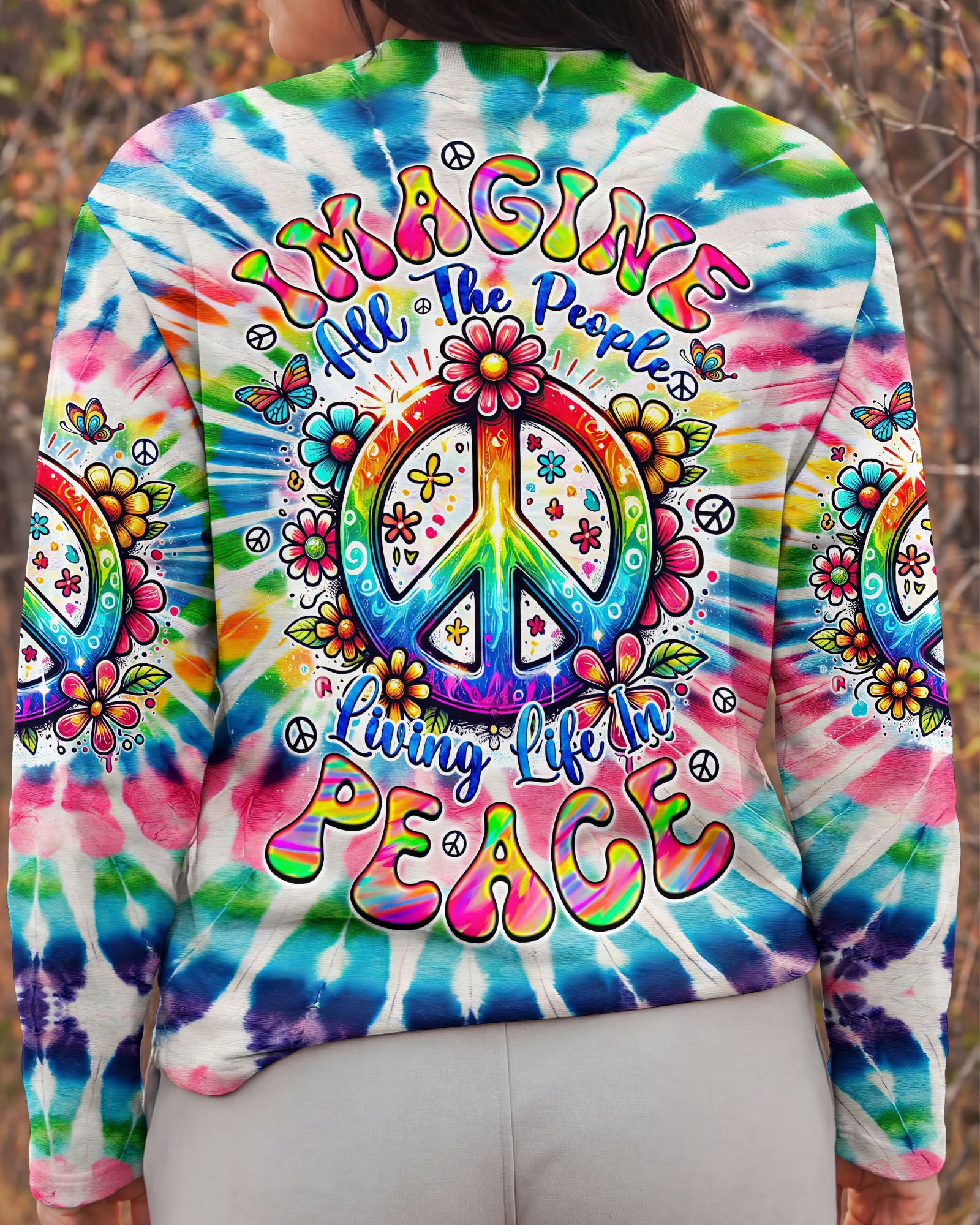 IMAGINE ALL THE PEOPLE LIVING LIFE IN PEACE TIE DYE ALL OVER PRINT - TYQY2203254