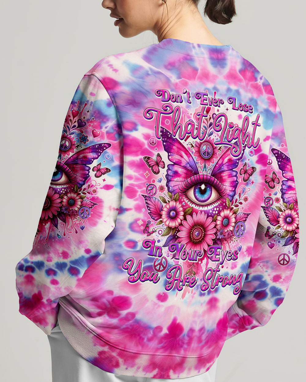 YOU ARE STRONG EYE BUTTERFLY TIE DYE ALL OVER PRINT - TYQY2301242