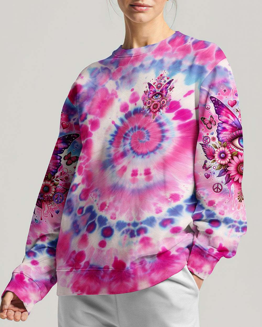 YOU ARE STRONG EYE BUTTERFLY TIE DYE ALL OVER PRINT - TYQY2301242