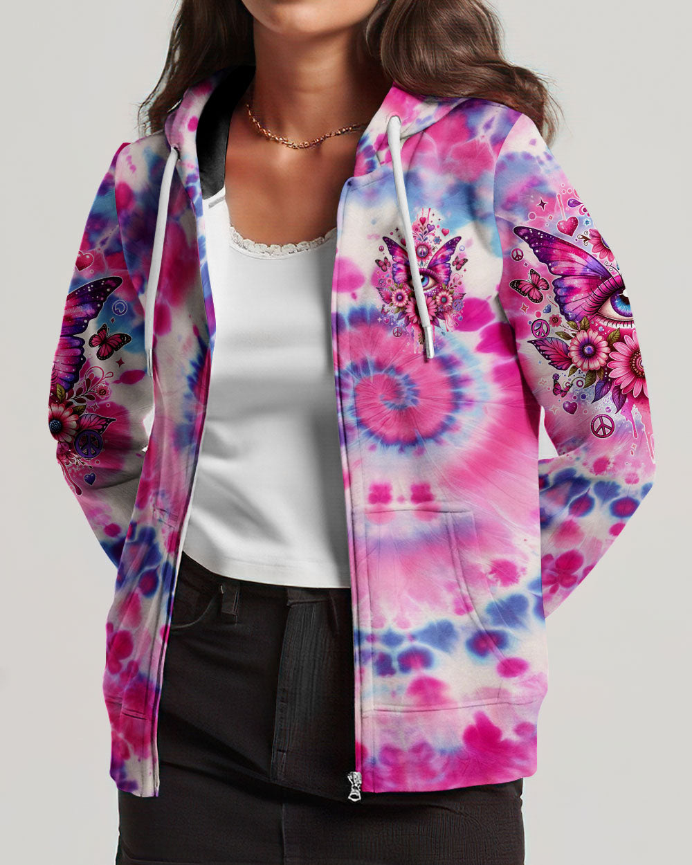 YOU ARE STRONG EYE BUTTERFLY TIE DYE ALL OVER PRINT - TYQY2301242