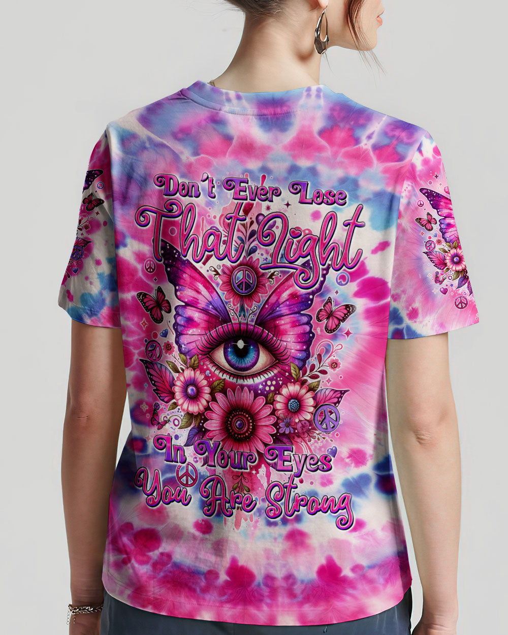 YOU ARE STRONG EYE BUTTERFLY TIE DYE ALL OVER PRINT - TYQY2301242