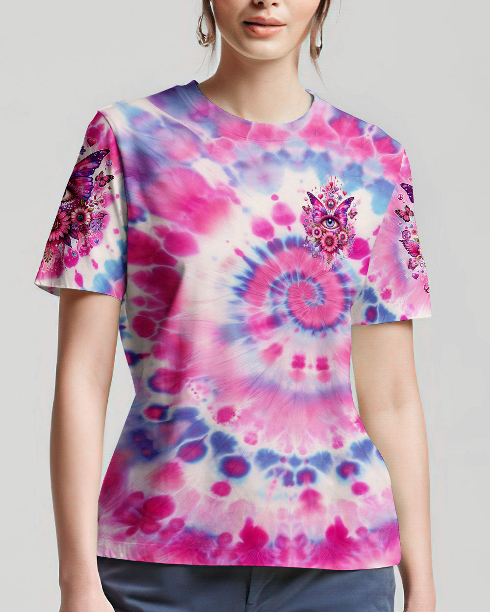 YOU ARE STRONG EYE BUTTERFLY TIE DYE ALL OVER PRINT - TYQY2301242