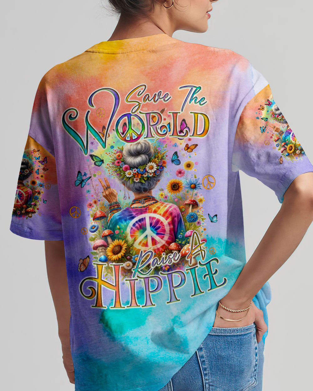 SAVE THE WORLD RAISE A HIPPIE FROG ALL OVER PRINT - TYQY2303233