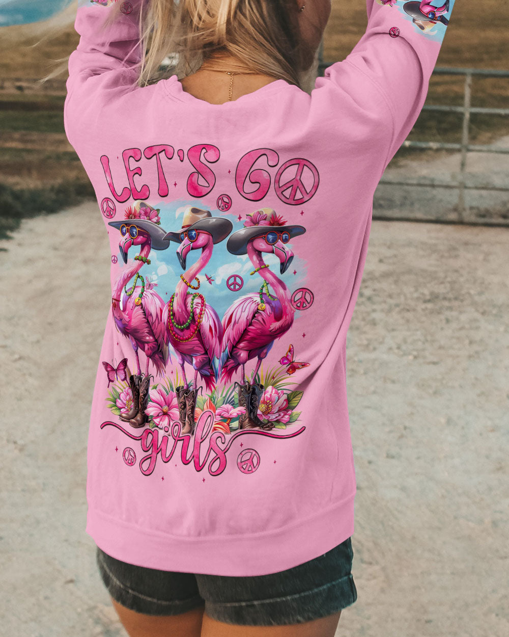 LET'S GO GIRLS FLAMINGO COWBOY ALL OVER PRINT - TYQY2304245