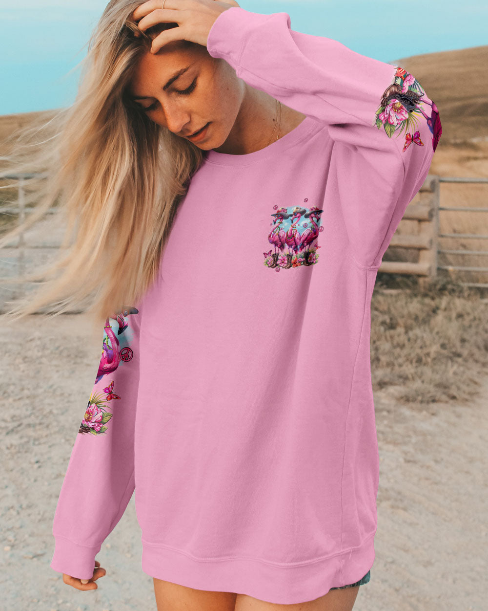 LET'S GO GIRLS FLAMINGO COWBOY ALL OVER PRINT - TYQY2304245