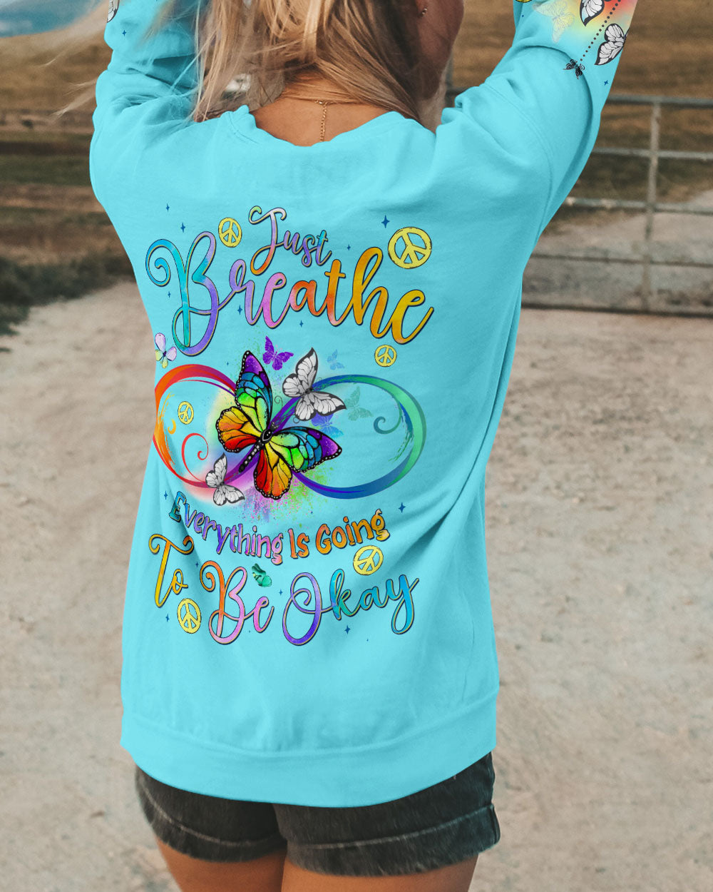 JUST BREATHE BUTTERFLIES INFINITY ALL OVER PRINT - TYQY2404242