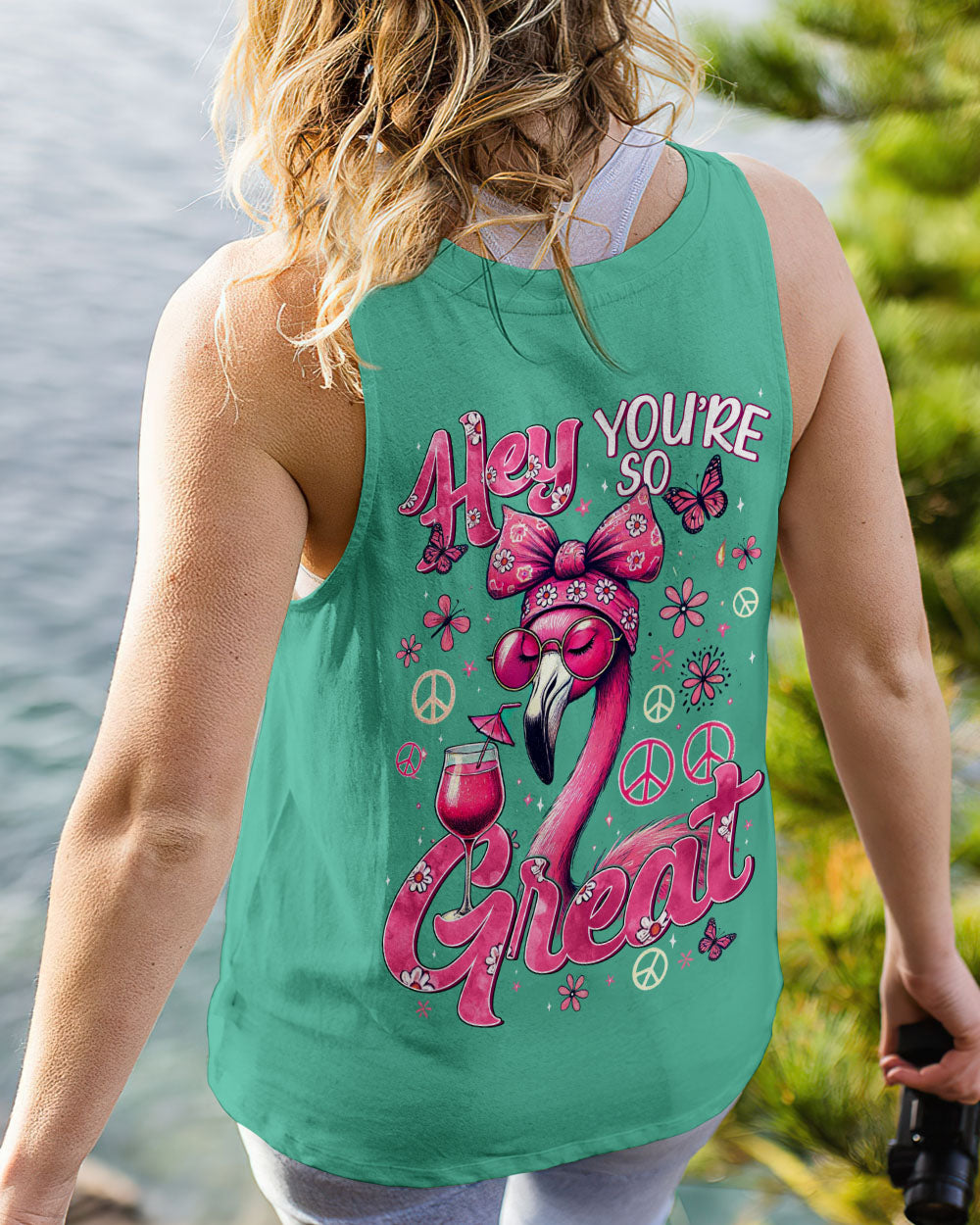 HEY YOU'RE SO GREAT FLAMINGO ALL OVER PRINT - TYQY2406242