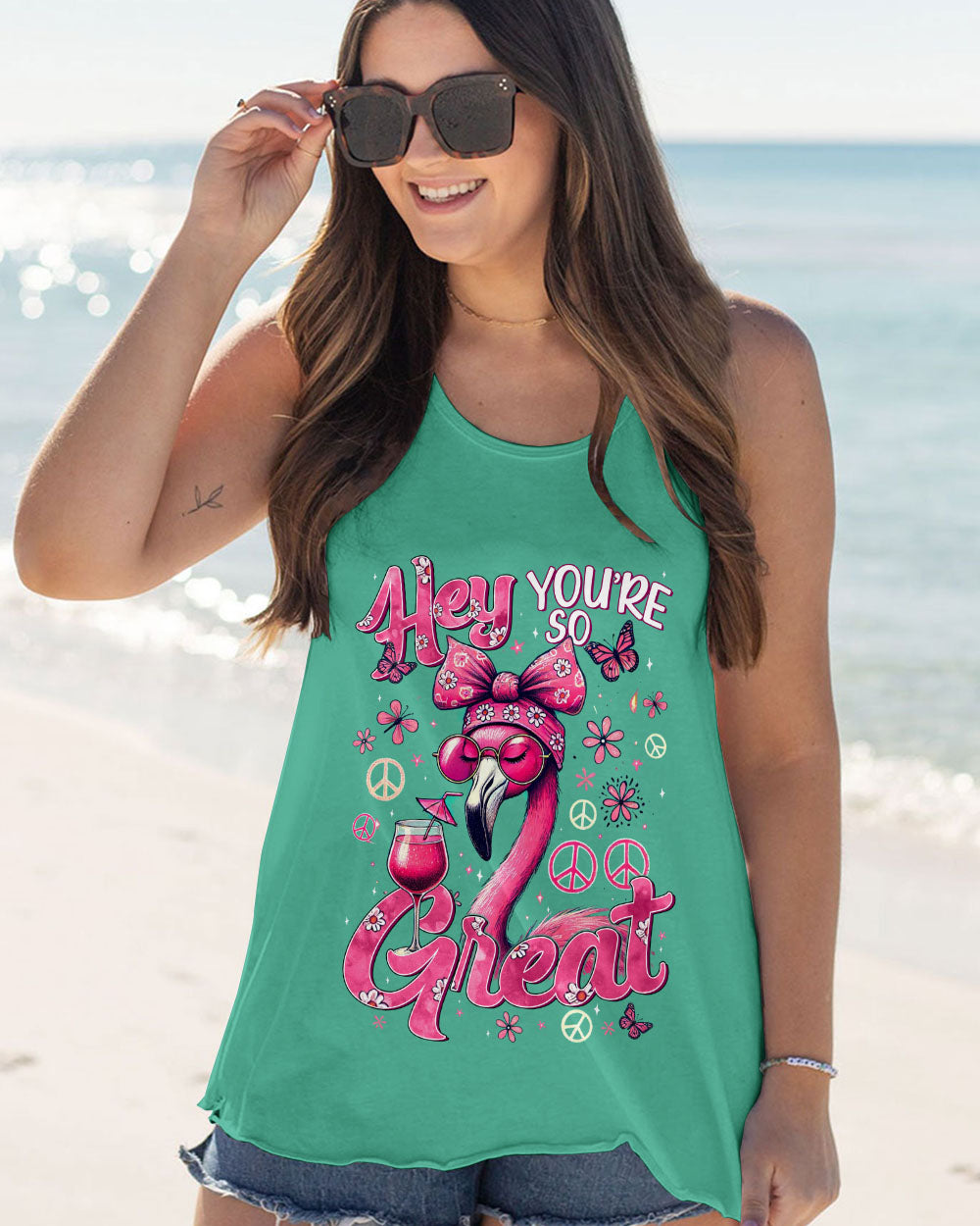 HEY YOU'RE SO GREAT FLAMINGO ALL OVER PRINT - TYQY2406242