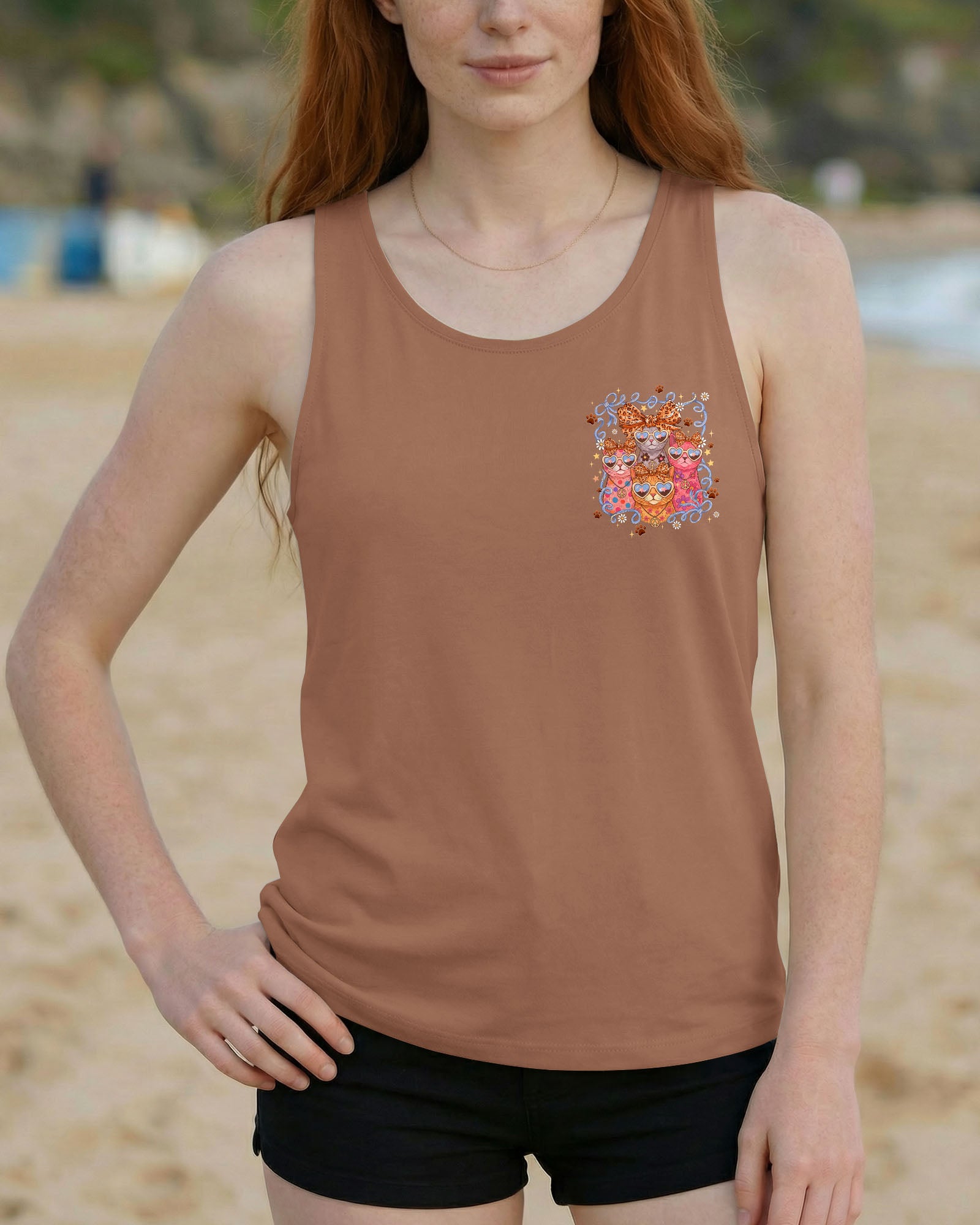 PEACE LOVE AND MEOW CAT ALL OVER PRINT - TYQY2407261