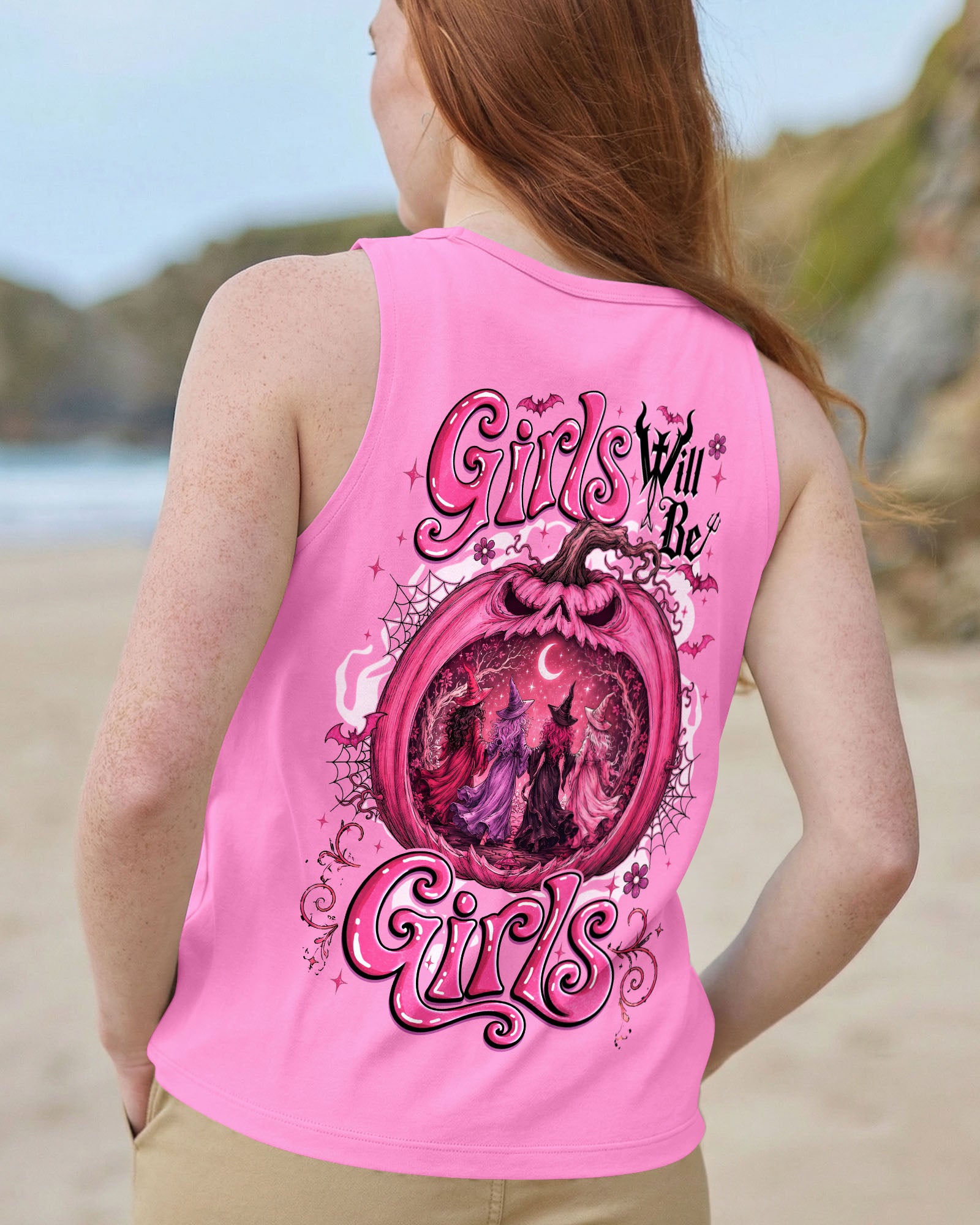 GIRLS WILL BE GIRLS HALLOWEEN WITCH ALL OVER PRINT - TYQY2407263