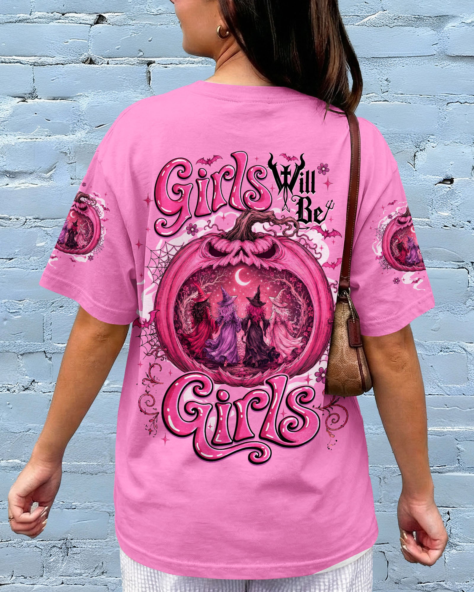 GIRLS WILL BE GIRLS HALLOWEEN WITCH ALL OVER PRINT - TYQY2407263