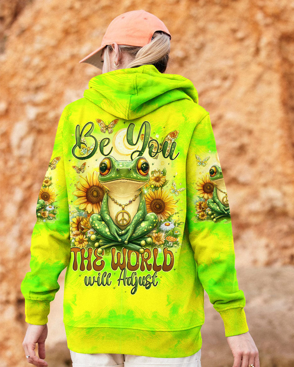 BE YOU THE WORLD WILL ADJUST FROG ALL OVER PRINT - TYTD2412241
