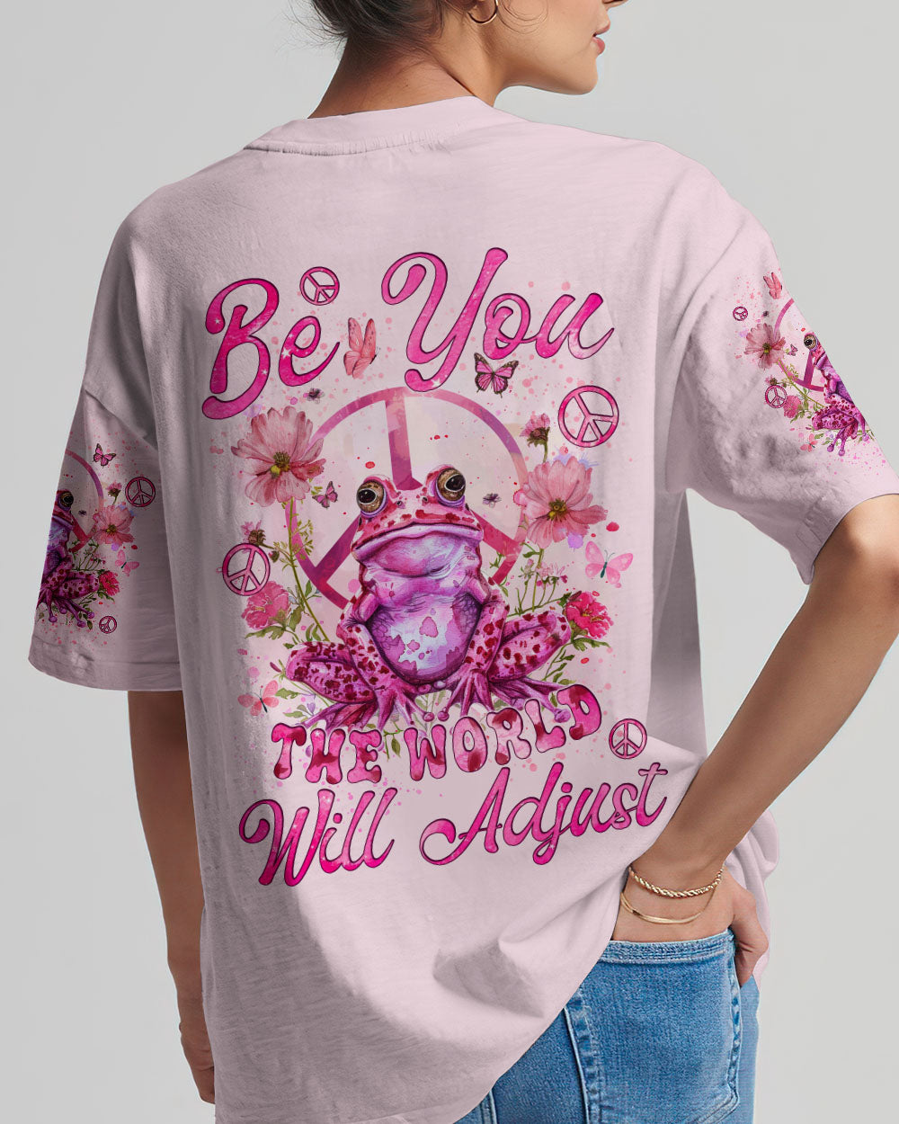 BE YOU THE WORLD WILL ADJUST FROG ALL OVER PRINT - TYQY2602242