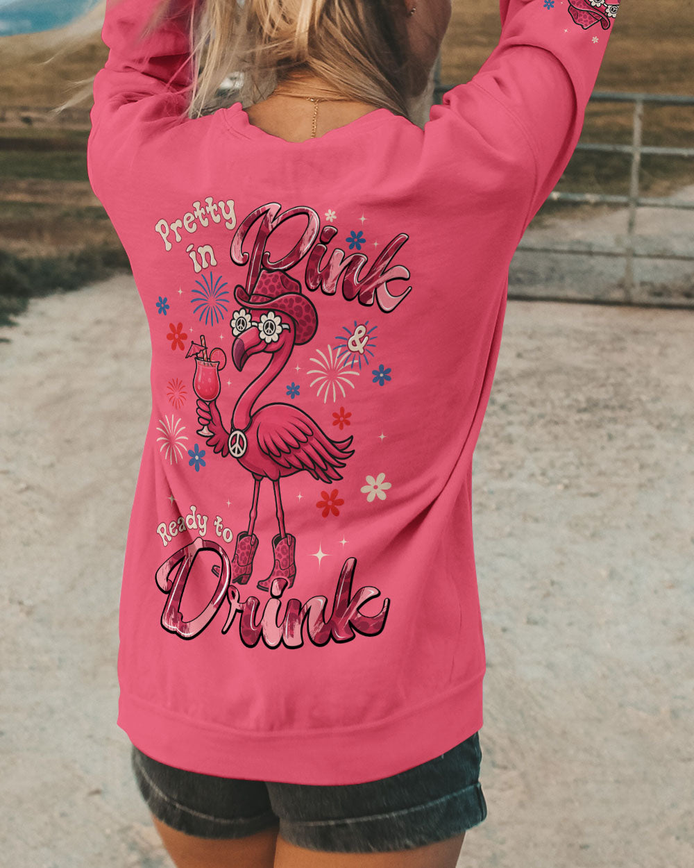 PRETTY IN PINK FLAMINGO COWBOY ALL OVER PRINT - TYQY2605251