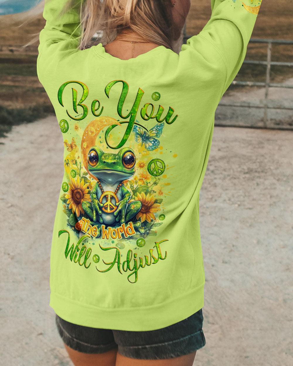BE YOU THE WORLD WILL ADJUST FROG ALL OVER PRINT - TYQY2703255