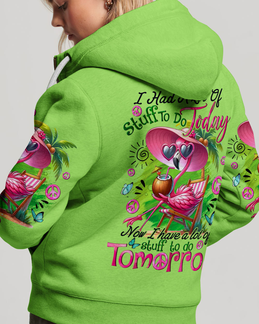 I HAVE A LOT OF STUFF TO DO TOMORROW FLAMINGO ALL OVER PRINT - TYQY2705244