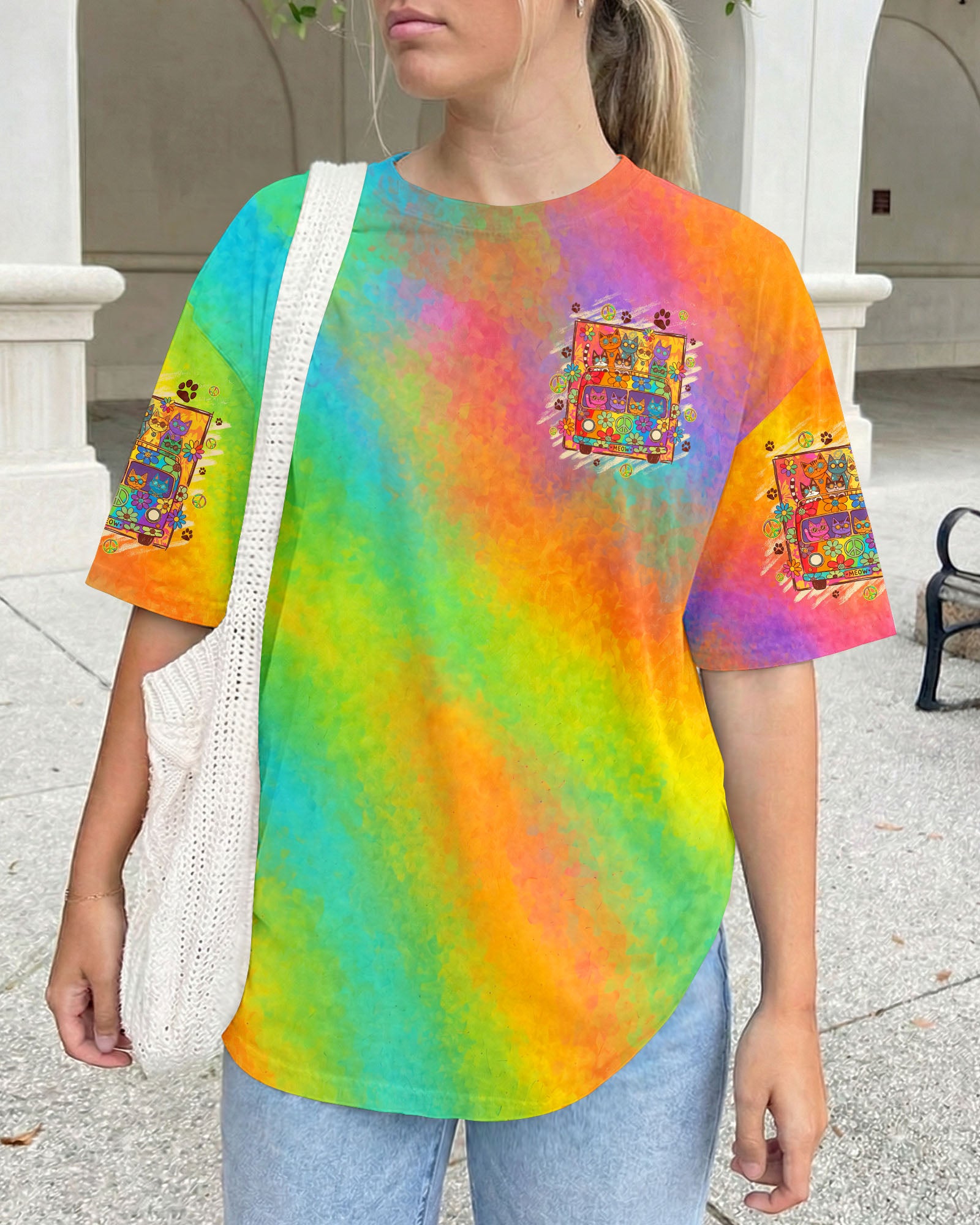 PEACE LOVE AND MEOW CATS ALL OVER PRINT - TYQY2707261