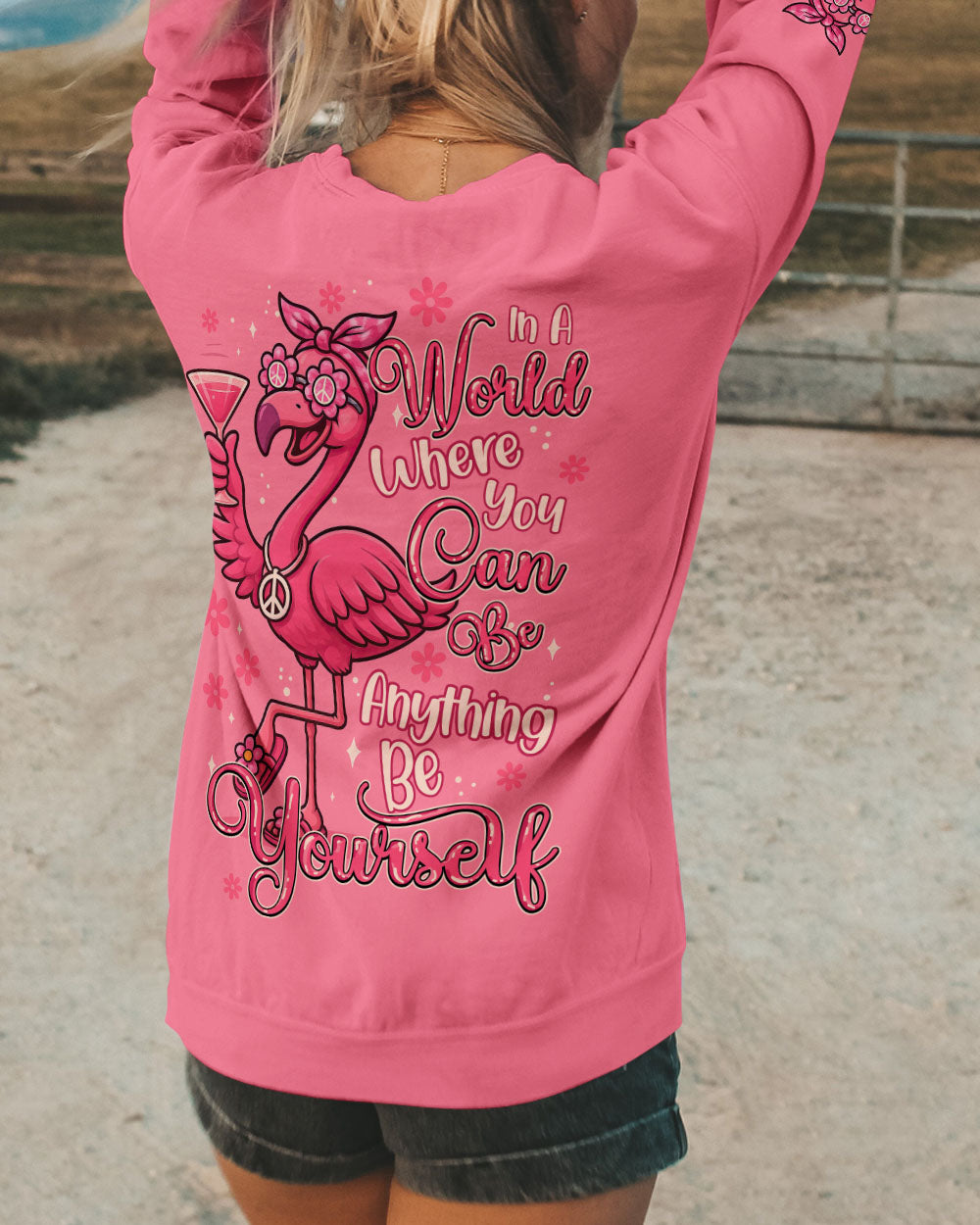 BE YOURSELF FLAMINGO ALL OVER PRINT - TYQY2905252