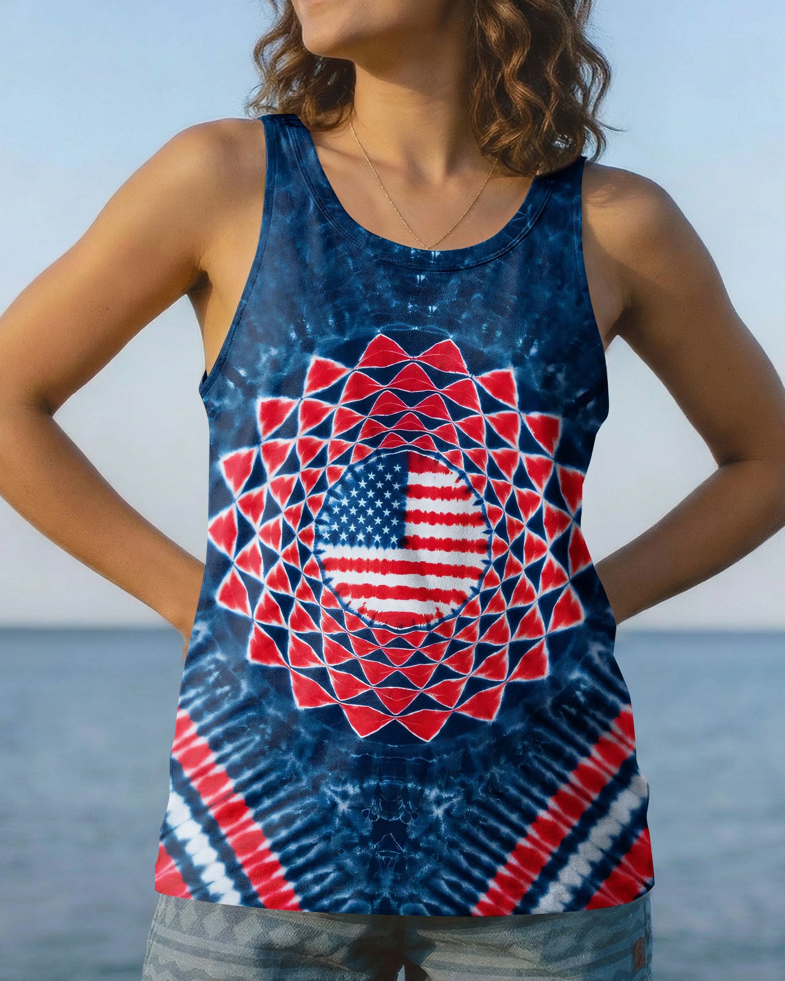 RED WHITE BLUE HARMONY ALL OVER PRINT - TYQY3003262
