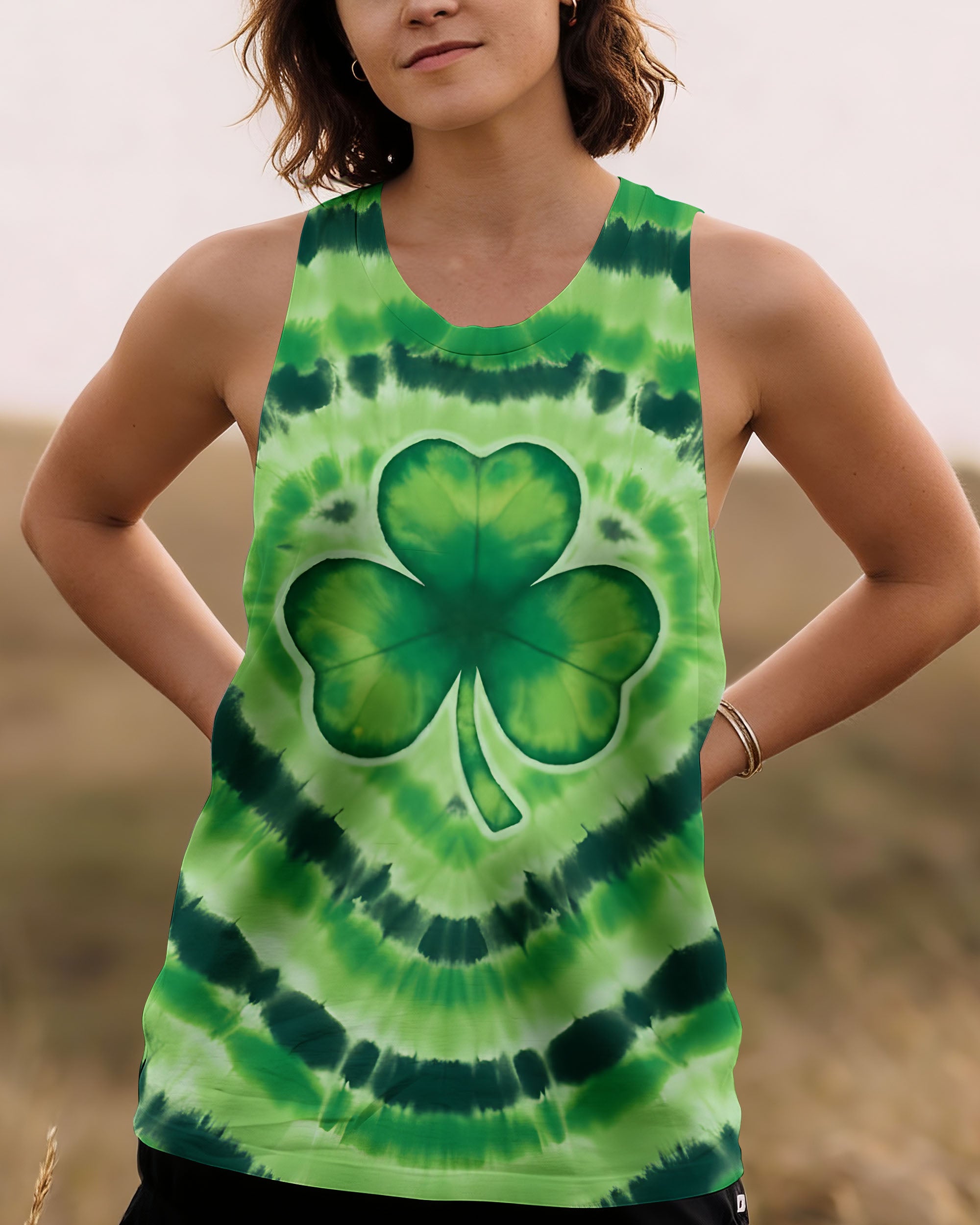SHAMROCK GREEN COLOR PATRICK'S DAY ALL OVER PRINT - TYQY3012253