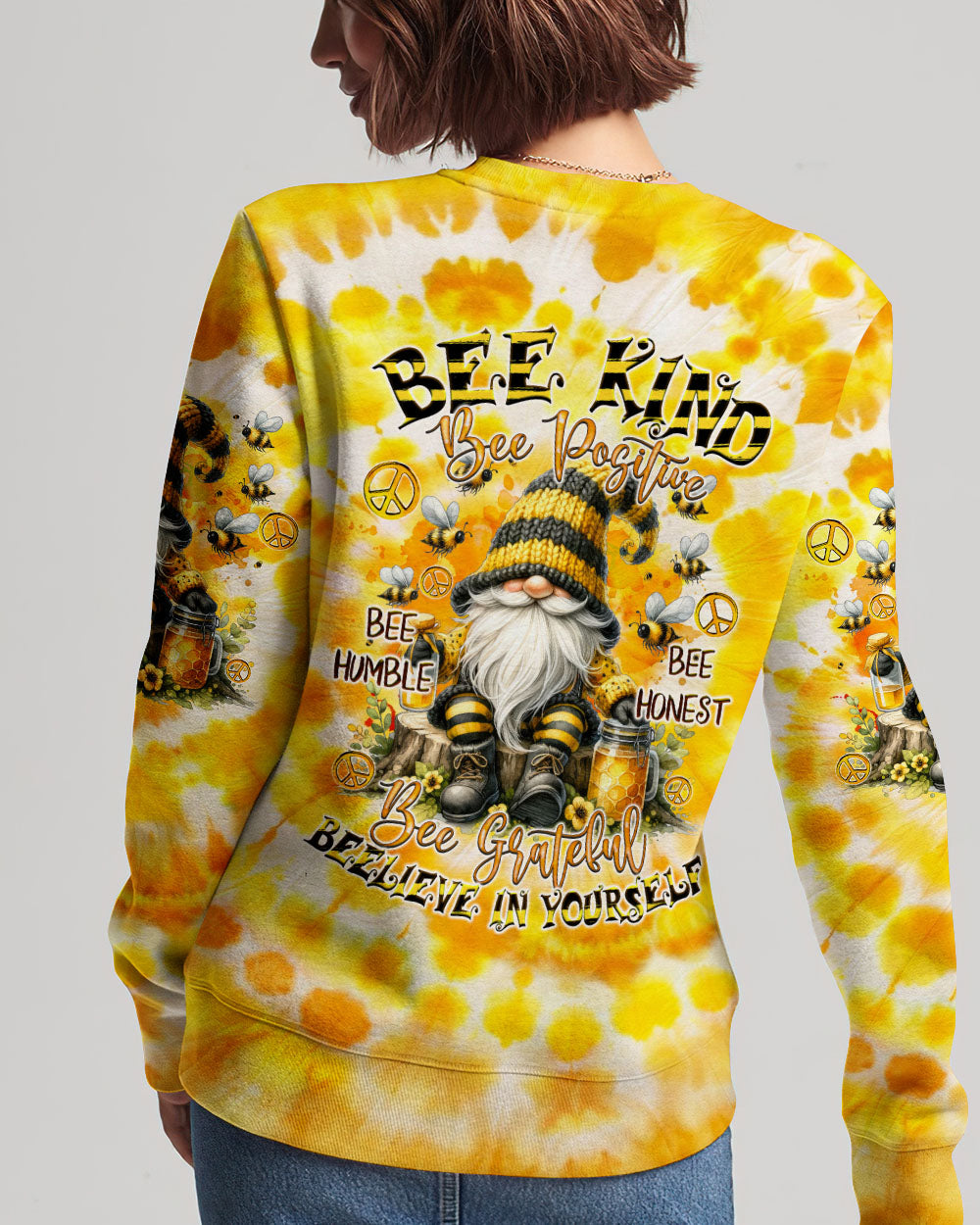 BEE KIND GNOMIE TIE DYE ALL OVER PRINT - TYQY3101244