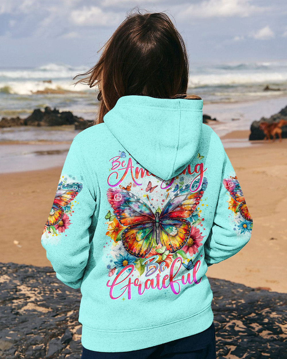 BE KIND BE AMAZING BE GRATEFUL BUTTERFLY ALL OVER PRINT - TYTD0104243