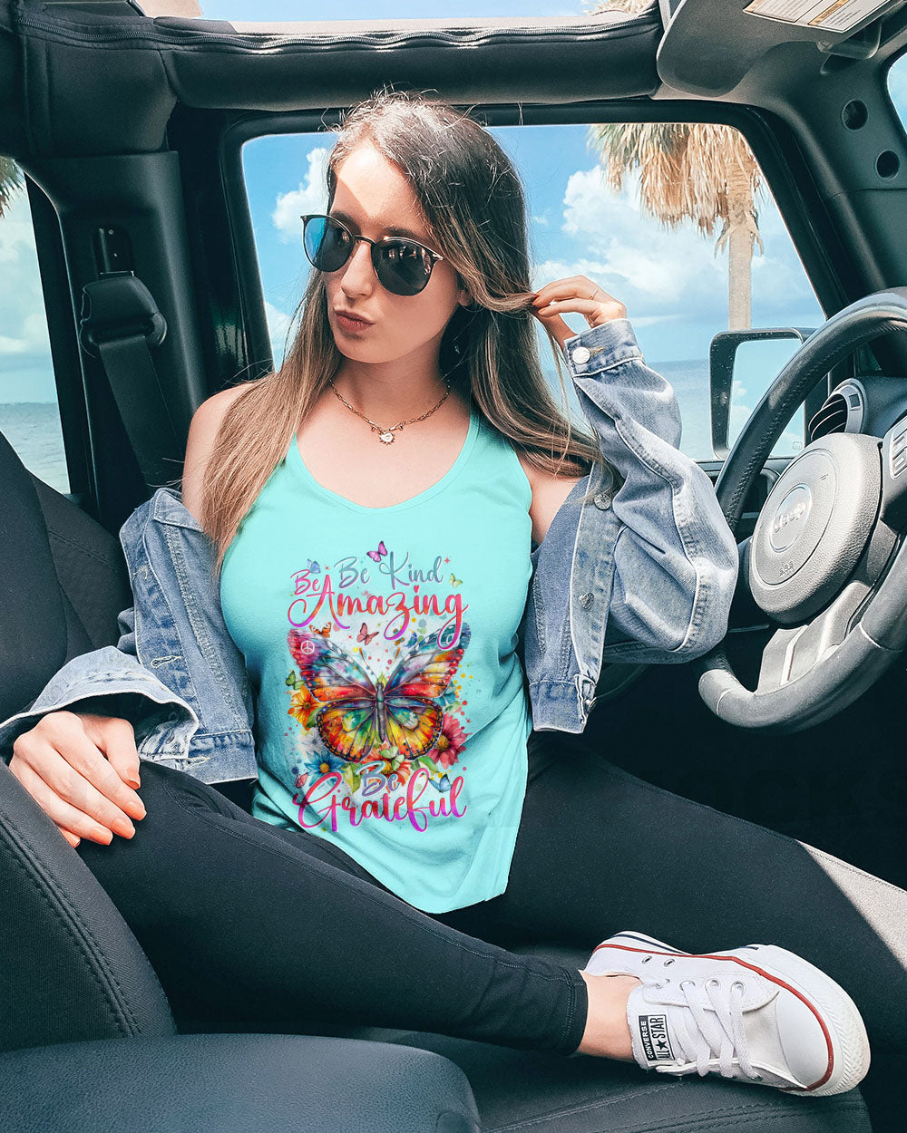 BE KIND BE AMAZING BE GRATEFUL BUTTERFLY ALL OVER PRINT - TYTD0104243