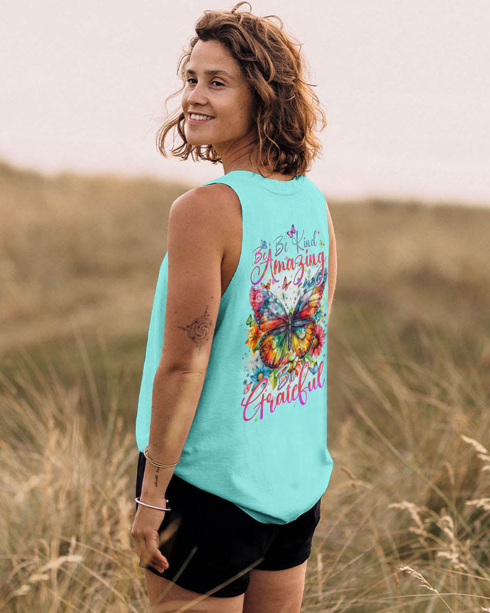 BE KIND BE AMAZING BE GRATEFUL BUTTERFLY ALL OVER PRINT - TYTD0104243