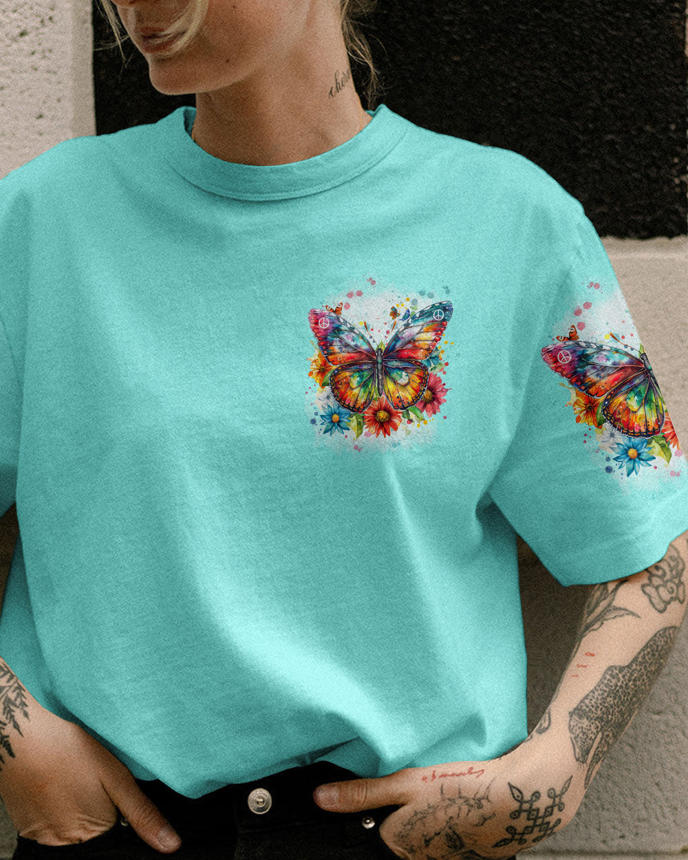 BE KIND BE AMAZING BE GRATEFUL BUTTERFLY ALL OVER PRINT - TYTD0104243