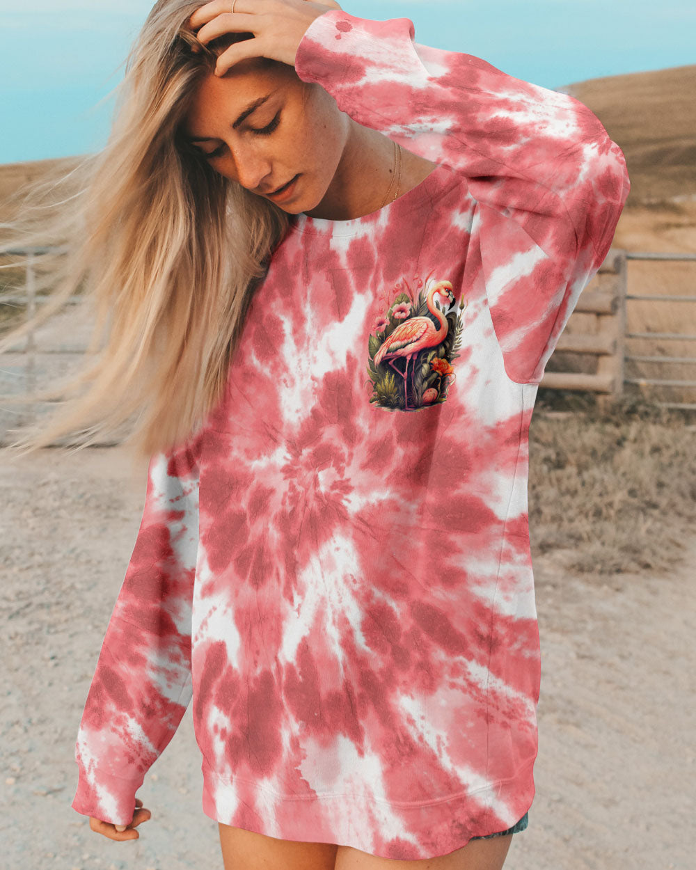 DO WHAT MAKES YOU HAPPY FLAMINGO TIE DYE ALL OVER PRINT - TYTD0206232