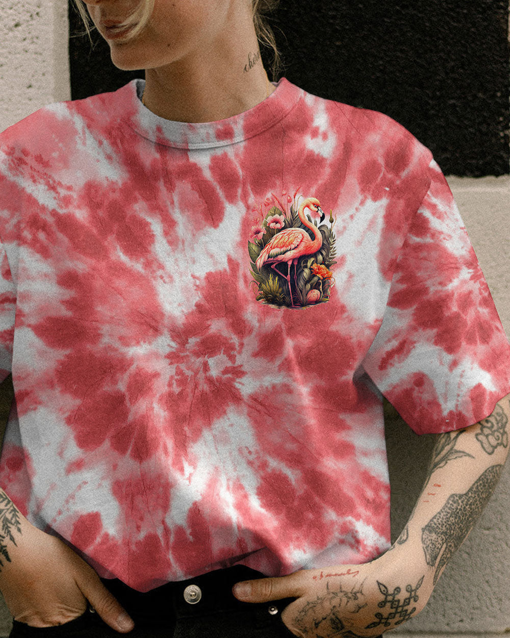 DO WHAT MAKES YOU HAPPY FLAMINGO TIE DYE ALL OVER PRINT - TYTD0206232