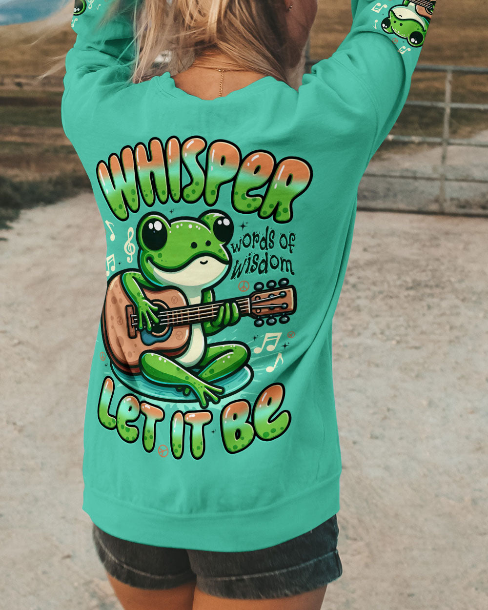 WHISPER WORDS OF WISDOM LET IT BE FROG ALL OVER PRINT - TYTD0309251