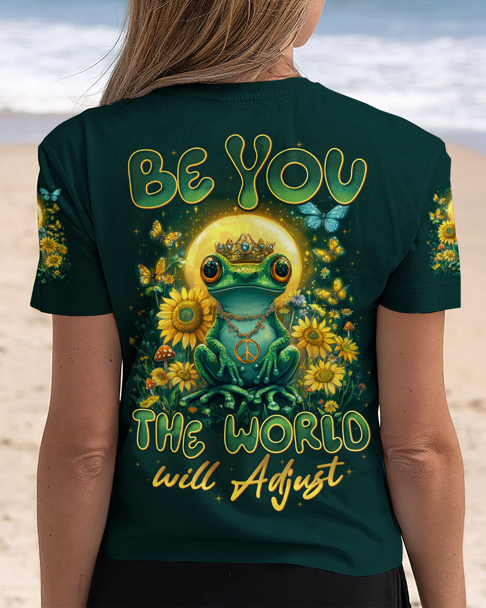 BE YOU THE WORLD WILL ADJUST FROG ALL OVER PRINT - TYTD0401252