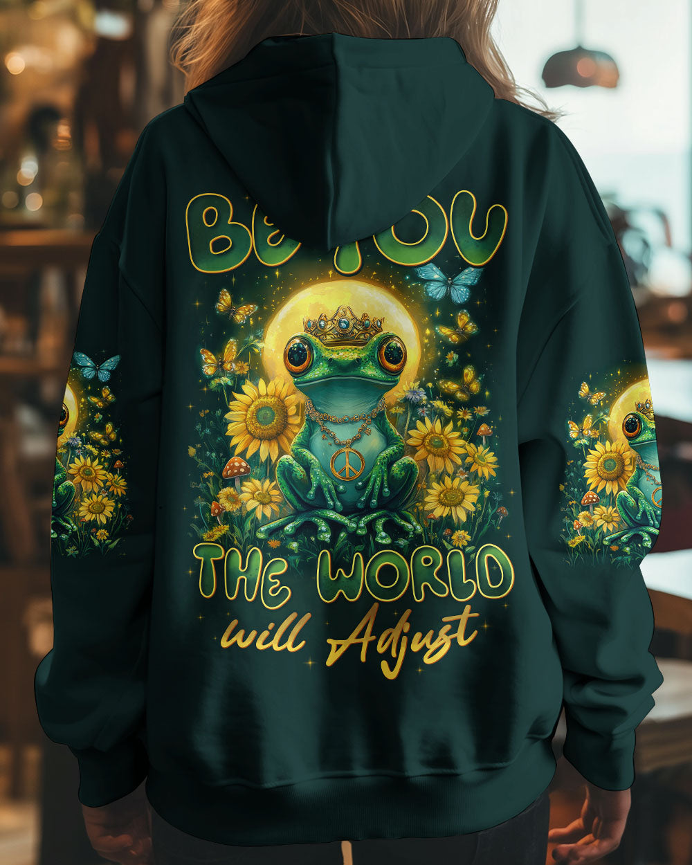 BE YOU THE WORLD WILL ADJUST FROG ALL OVER PRINT - TYTD0401252