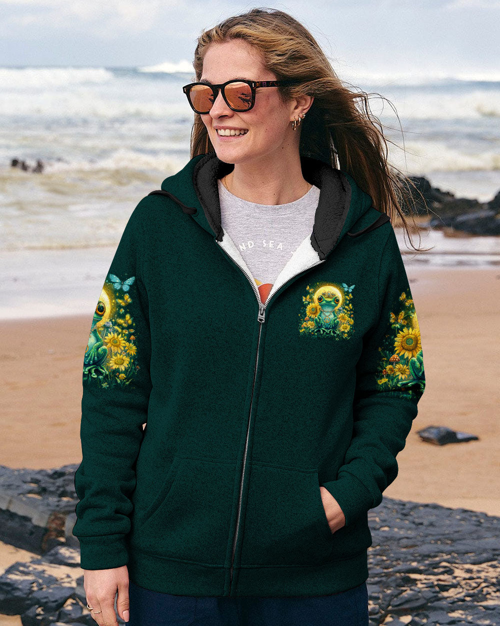 BE YOU THE WORLD WILL ADJUST FROG ALL OVER PRINT - TYTD0401252