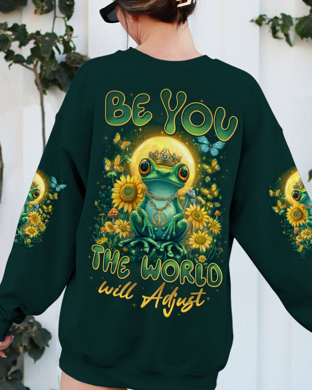 BE YOU THE WORLD WILL ADJUST FROG ALL OVER PRINT - TYTD0401252