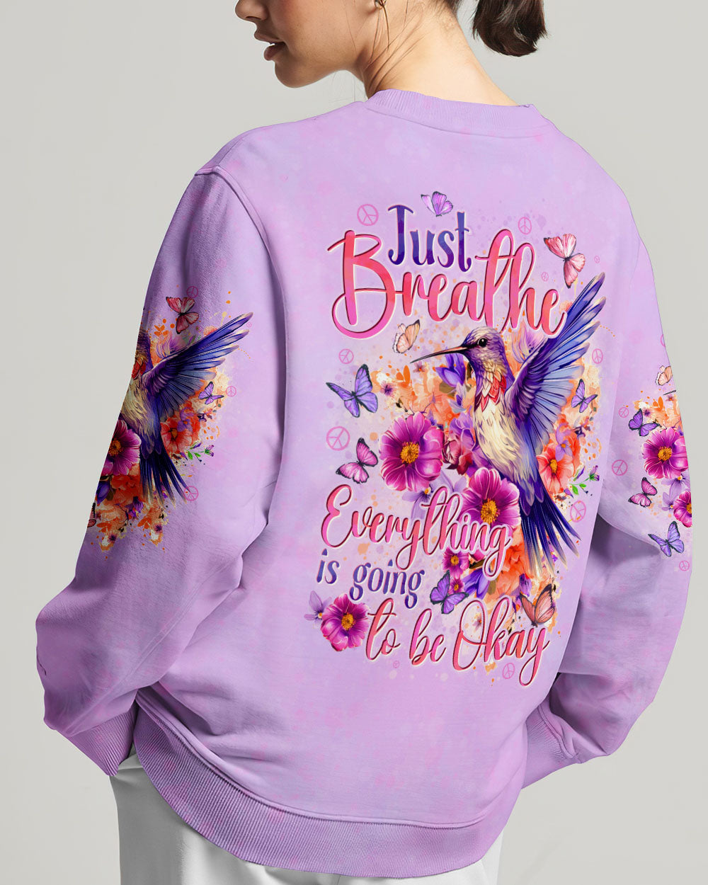 JUST BREATHE HUMMINGBIRD ALL OVER PRINT - TYTD0406241
