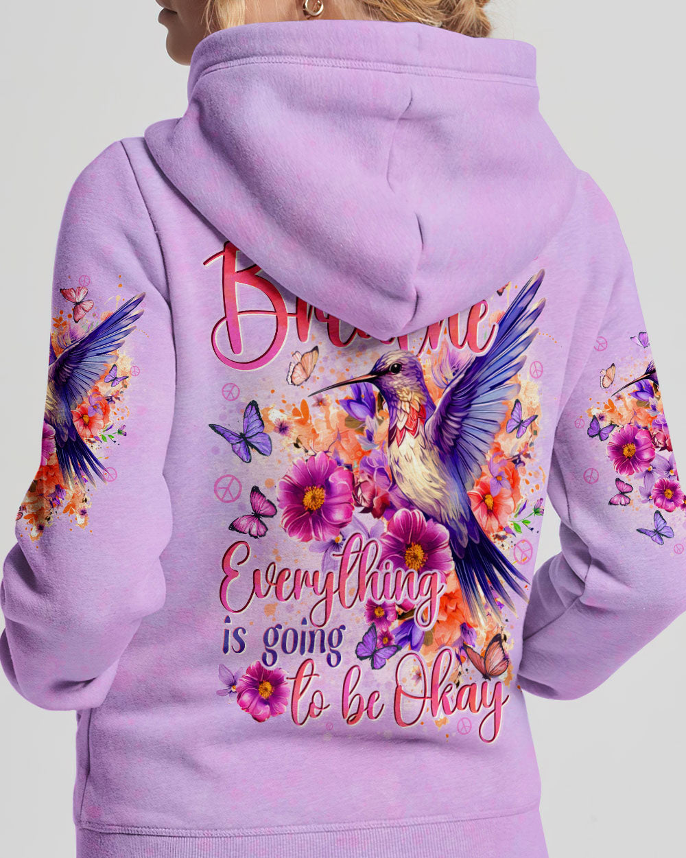 JUST BREATHE HUMMINGBIRD ALL OVER PRINT - TYTD0406241