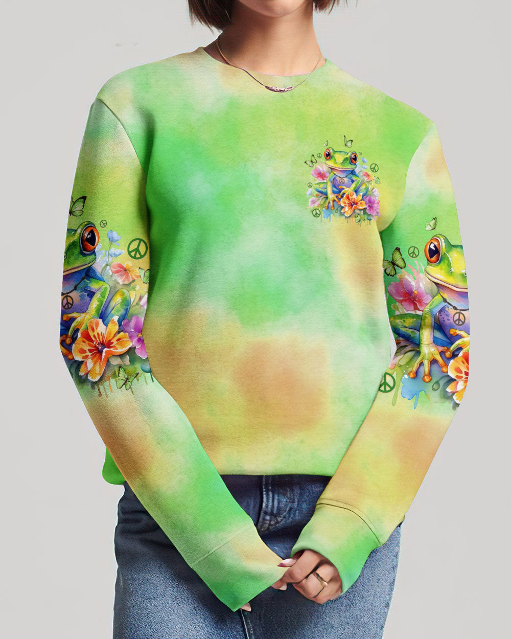 BE YOU THE WORLD WILL ADJUST FROG ALL OVER PRINT - TYTD0412234